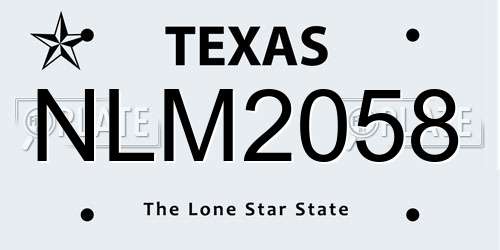 NLM2058 Texas License Plate