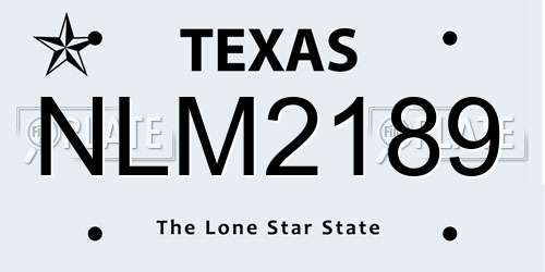 NLM2189 Texas License Plate
