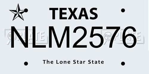 NLM2576 Texas License Plate