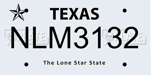 NLM3132 Texas License Plate