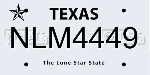 NLM4449 Texas License Plate