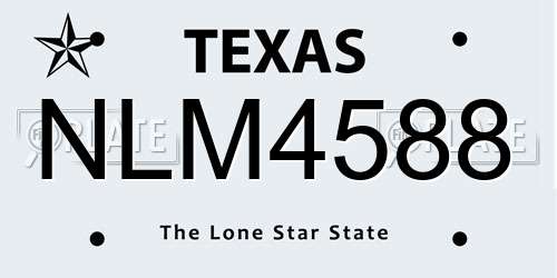 NLM4588 Texas License Plate