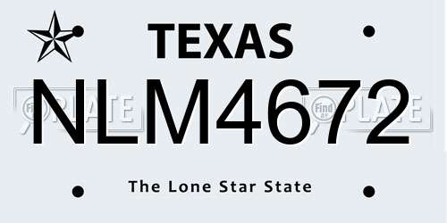 NLM4672 Texas License Plate