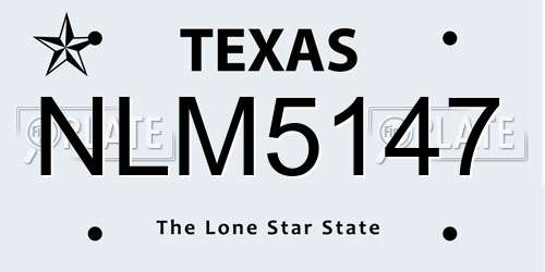NLM5147 Texas License Plate