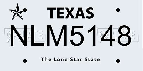 NLM5148 Texas License Plate