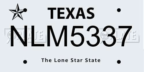 NLM5337 Texas License Plate