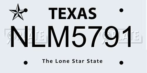 NLM5791 Texas License Plate