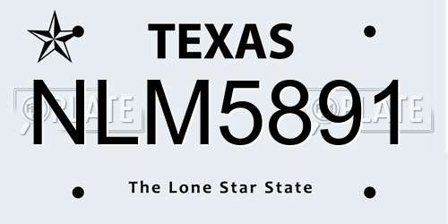 NLM5891 Texas License Plate
