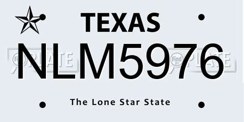NLM5976 Texas License Plate