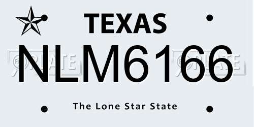 NLM6166 Texas License Plate