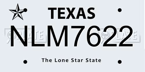 NLM7622 Texas License Plate