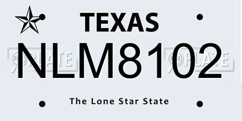 NLM8102 Texas License Plate
