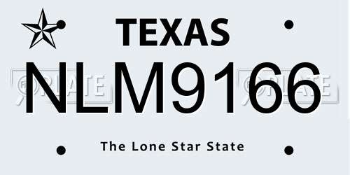 NLM9166 Texas License Plate