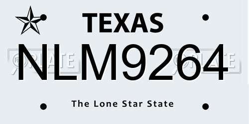NLM9264 Texas License Plate