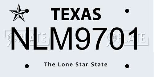 NLM9701 Texas License Plate