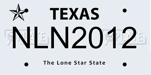 NLN2012 Texas License Plate