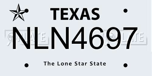 NLN4697 Texas License Plate