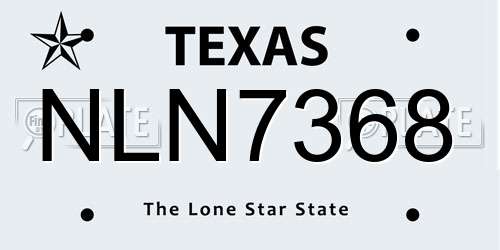 NLN7368 Texas License Plate