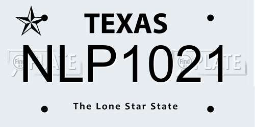 NLP1021 Texas License Plate