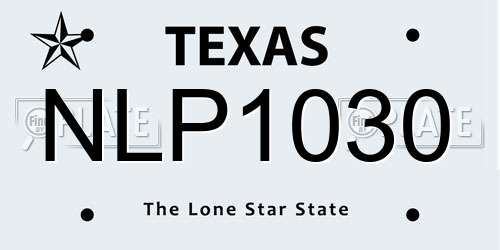 NLP1030 Texas License Plate