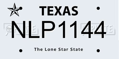 NLP1144 Texas License Plate