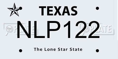 NLP122 Texas License Plate