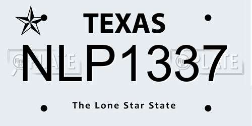 NLP1337 Texas License Plate