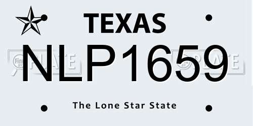 NLP1659 Texas License Plate