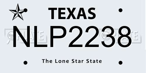 NLP2238 Texas License Plate