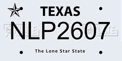 NLP2607 Texas License Plate