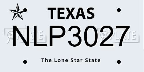 NLP3027 Texas License Plate