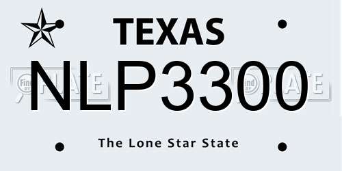 NLP3300 Texas License Plate