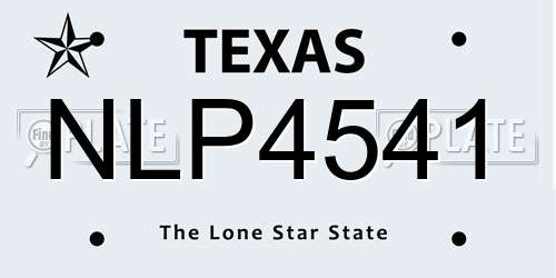 NLP4541 Texas License Plate