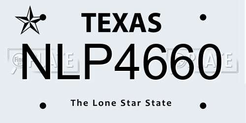 NLP4660 Texas License Plate