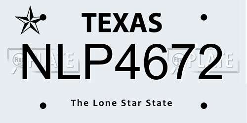 NLP4672 Texas License Plate