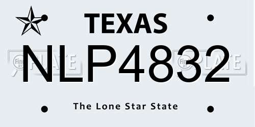 NLP4832 Texas License Plate