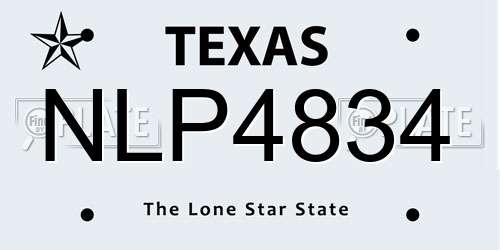 NLP4834 Texas License Plate