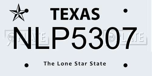 NLP5307 Texas License Plate
