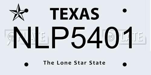 NLP5401 Texas License Plate