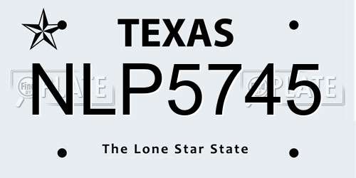 NLP5745 Texas License Plate