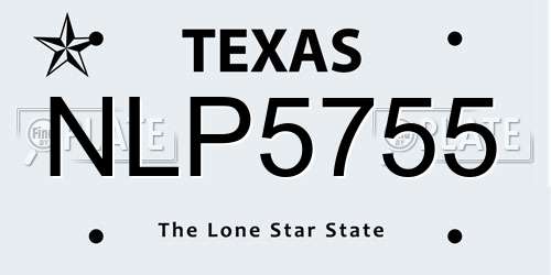 NLP5755 Texas License Plate