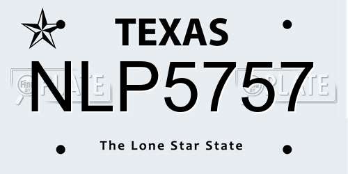 NLP5757 Texas License Plate
