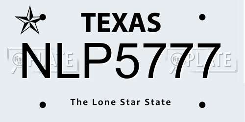 NLP5777 Texas License Plate