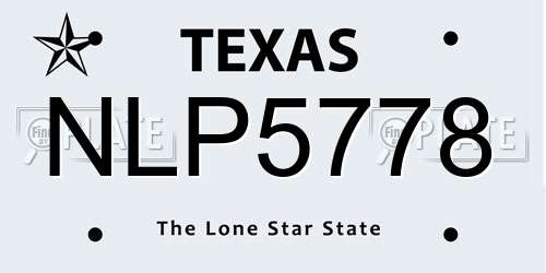 NLP5778 Texas License Plate