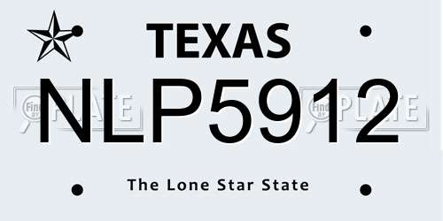 NLP5912 Texas License Plate