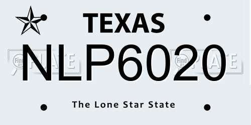 NLP6020 Texas License Plate