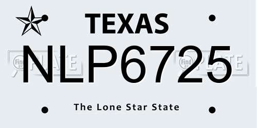 NLP6725 Texas License Plate