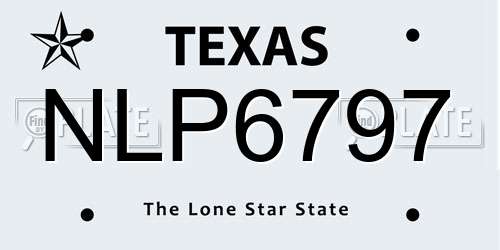 NLP6797 Texas License Plate