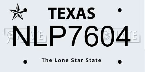 NLP7604 Texas License Plate