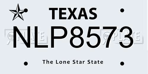 NLP8573 Texas License Plate
